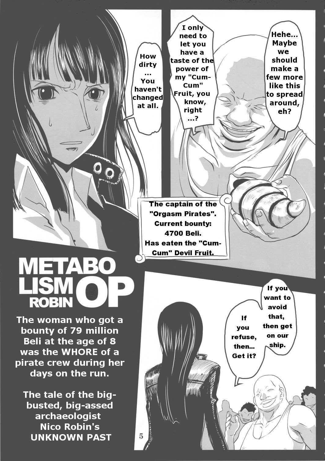 (C78) [8graphica (Yoshitama Ichirou)] Metabolism-OP - The tale of the big-busted, big-assed archaeologist Nico Robin&#039;s UNKNOWN PAST (One Piece) [English] (C78) (同人誌) [エイトグラフィカ (吉玉一楼)] メタボリズムOP 巨乳巨尻娼婦ニコロビンの消したい過去 (ワンピース)