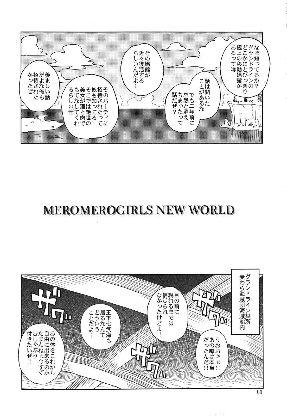 (C81) [Choujikuu Yousai Kachuusha (Denki Shougun)] MEROMERO GIRLS NEW WORLD (One Piece) (C81) [超時空要塞カチューシャ(電気将軍)] MEROMERO GIRLS NEW WORLD (ワンピース)