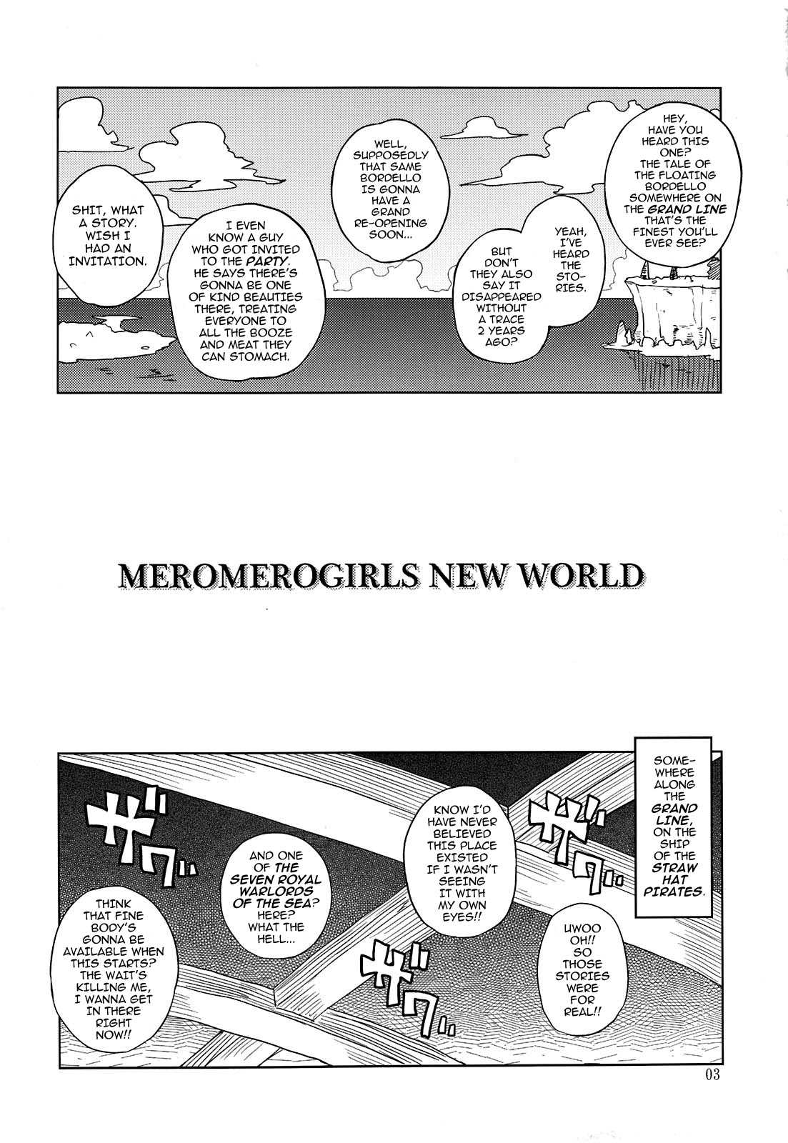 (C81) [Choujikuu Yousai Kachuusha (Denki Shougun)] MEROMERO GIRLS NEW WORLD (One Piece) [English] (C81) [超時空要塞カチューシャ (電気将軍)] MEROMERO GIRLS NEW WORLD (ワンピース) [英語]
